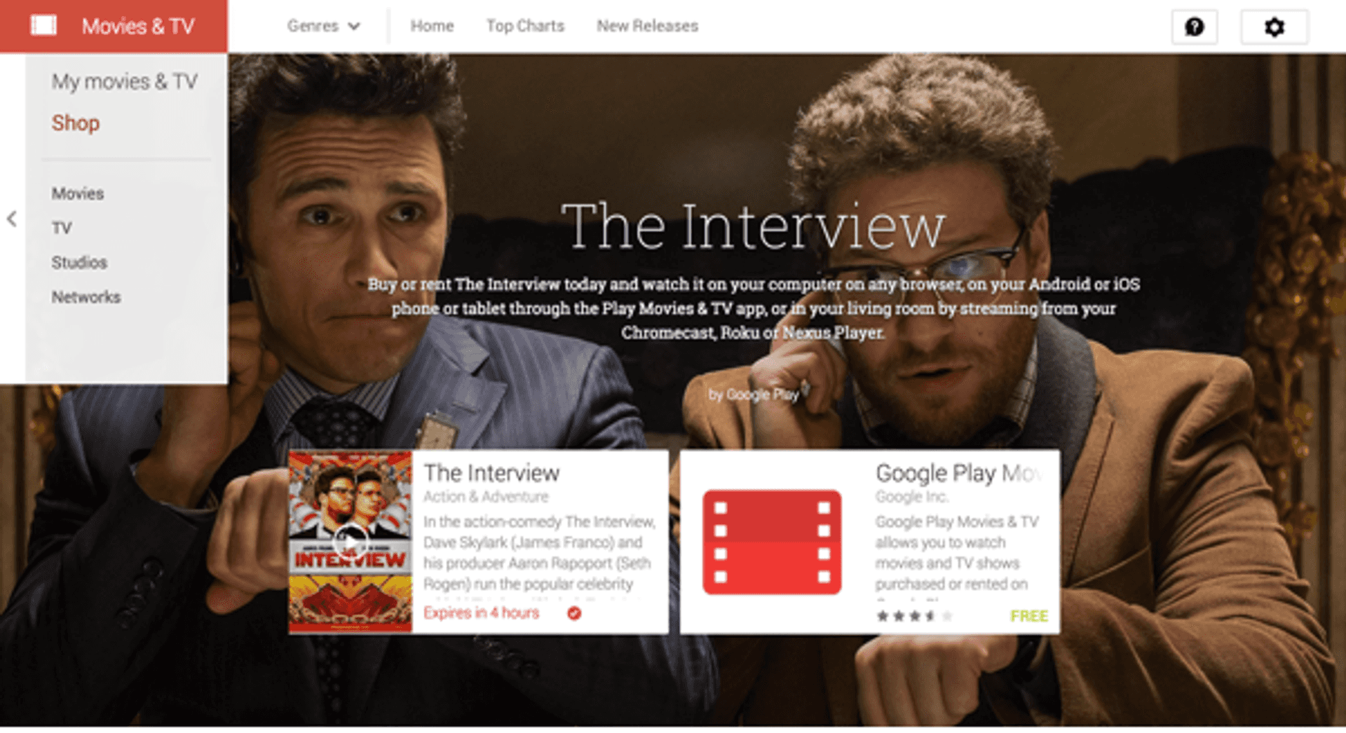 Screenshot of 'The Interview' on Google Play.